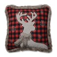 thumbnail image 1 of Pillow Perfect 612393 18 Po Fourrure Renne Carré Jeter Oreiller&44; Rouge & Noir, 1 of 1