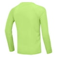 thumbnail image 3 of LIIPEE Boys Girls Shirt Solid Color Long Sleeve Round Neck Sports Training Gym Shirt Boy Comfort Work Shirts,Green,6-7 Years, 3 of 4