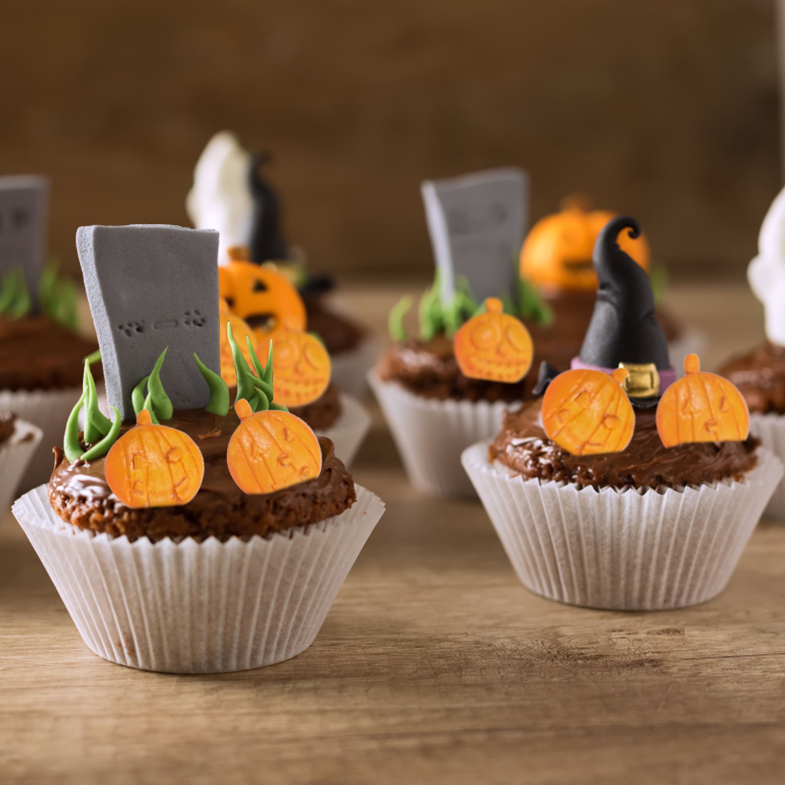 Moules En Silicone Halloween – Citrouille, Château, Pierre Tombale | Pour Pâtisserie, Chocolats, Décorations Festives (20,3 X 12,4 X 1,9 Cm)