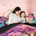 thumbnail image 4 of Homewish Pink Nature Tree Full Size Comforter Sets,Moon Flowers Galaxy Print Bedding Comforter Set,Black Reversible,3-Piece,1 Comforter and 2 Pillowcases, 4 of 7