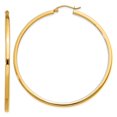 thumbnail image 6 of 14K Yellow Gold 2mm Square Tube Hoop Earrings, 6 of 6
