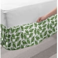 thumbnail image 2 of Aloha Bed Skirt, Repetitive Print of Island Leaves Flora Garden Items with Handmade Spots, Elastic Bedskirt Dust Ruffle Wrap Around for Bedding Decor, 4 Sizes, Olive Green and White, by Ambesonne, 2 of 2