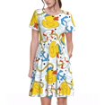 thumbnail image 1 of Easygdp Ducks and Anchors para Vestido Transpirable de Mujer, Vestido Suelto de Manga Corta con Pliegues y Bolsillos para el Verano, 1 of 6