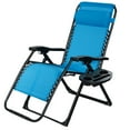 thumbnail image 3 of Patiojoy Oversized Zero Gravity Lounge Chair Folding Recliner w/ Cup Holder & Pillow Blue, 3 of 5
