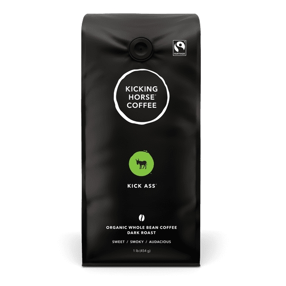 Café á grains entiers à torréfacation corsée Kick AssMD biologique Coffee de Kicking HorseMD 454 g - Café En Grains