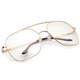 thumbnail image 4 of sunglassLA Unisex Retro Oversize Metal Frame Slim Temple Clear Lens Square Eyeglasses 64mm (Bronze / Clear) - 64mm, 4 of 4