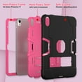 thumbnail image 3 of Dteck Case for iPad 10th Generation 10.9-inch 2022,iPad 11-inch (A16) 2025 Heavy Duty Rugged Case 3-Layer Protection Armor Kickstand Shockproof Cover for iPad 10th/11th Generation,Black+Rose, 3 of 8