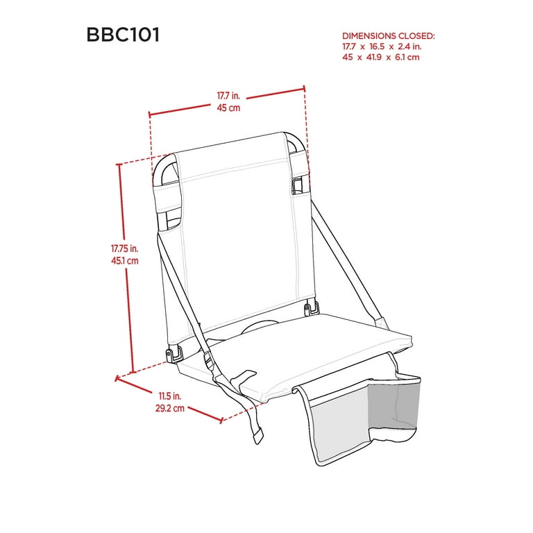 RIO Gear Bleacher Boss Folding Stadium Seat with Cup Holder & Storage