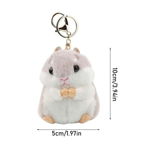 ZXNWN Clearance Sales Cute Plush Hamster Pendant Key Chain Clasp Key Ring Keyring Handbag Car Decor