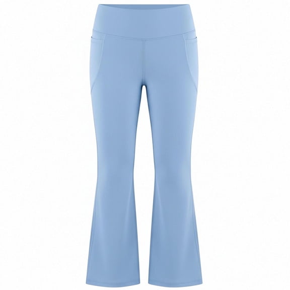 Girls Yoga Pants with Pockets High Waisted Flare Leggings Bell Bottom Yoga Dress Pants Seamless Bootcut Pants