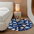 thumbnail image 3 of Summer Watercolor Style Round Living Room Rugs 4 ft, Blue Ocean Brown Shell Nautilus Washable Area Rug with Non-Slip Sturdy Edge Binding Round Carpet for Entryway Kitchen Bedroom Bathroom, 3 of 9