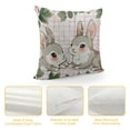 thumbnail image 4 of Qinduosi Easter Pillow Covers - Rabbit Design with Leaves and - Ideal Cushion Case Decoration for Sofa, 4 of 5