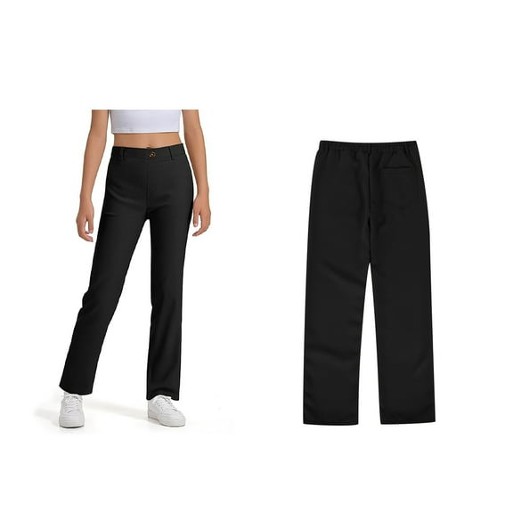 Boys Fashion Black Boys Dress Pants Slim Fit Kids Uniform Boys 9-10 Years Pants