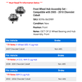 thumbnail image 2 of Front Wheel Hub Assembly Set - Compatible with 2005 - 2010 Chevy Cobalt 2006 2007 2008 2009, 2 of 2