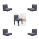 thumbnail image 1 of Cubiertas De Repuesto De Jacquard Elástico Para Asientos De Sillas De Comedor, 2/4 Unids Gris-4 Soledad Cubierta de silla de comedor elástica, 1 of 5