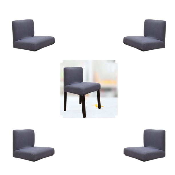 Cubiertas De Repuesto De Jacquard Elástico Para Asientos De Sillas De Comedor, 2/4 Unids Gris-4 Soledad Cubierta de silla de comedor elástica