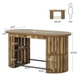 thumbnail image 4 of Tribesigns Oval Bar Table with Semi-Arc Storage Shelves, Wooden Bar Counter Table for Bars, Restaurants, Brown, 4 of 6