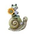 thumbnail image 4 of Estatua de rana para jardín, figura de rana, accesorio para exteriores, coleccionable, decoración, resina verde oliva, 4 of 7