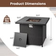 thumbnail image 3 of Costway 32.5" Propane Fire Pit Table Outdoor Wicker Gas Firepit with Stainless Steel Burner Black, 3 of 10
