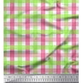 thumbnail image 1 of Soimoi Green Cotton Jersey Fabric Window Pane Check Fabric Prints By Yard 58 Inch Wide, 1 of 1