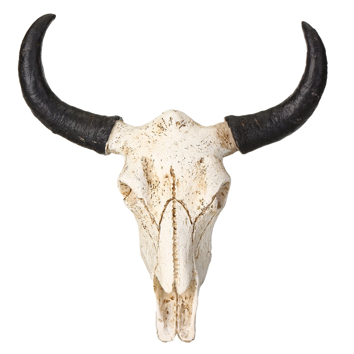 Resin Longhorn Cow Skull Head Wall Hanging Decor 3D Animal