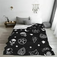 thumbnail image 3 of Skull Cat Moon Gothic Throw Blanket 80 x 60Inch, Lightweight Soft Warm Sherpa Fleece Plush Skull Goth Blankets for Bed Chair Sofa Couch Bedroom Bedding Decor, All Season Gifts, 3 of 6