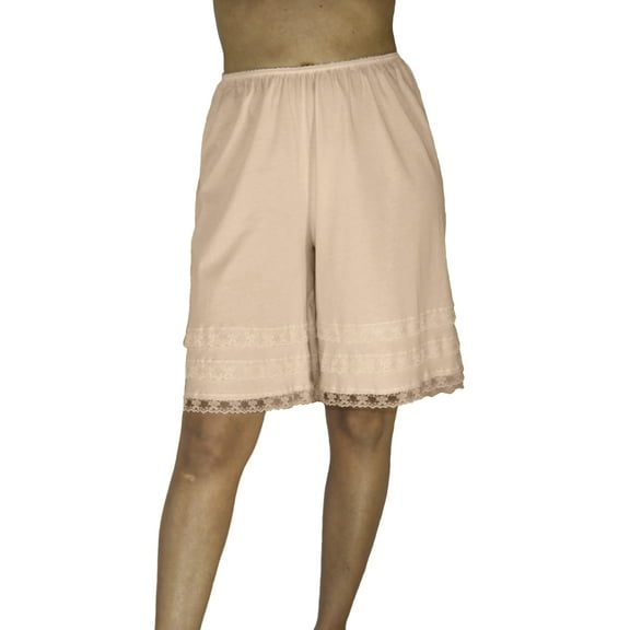 Underworks Cotton Knit Snip-A-Length Pettipants Culotte Slip Bloomers Split Skirt