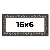 16x6 Frame Black-Brown Medieval Solid Wood Picture Frame | 1.5 Inch Moulding Width | Gotham Beveled