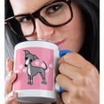 thumbnail image 2 of 3drose, Cute Italian Greyhound Grey Pink Pawprint Background, 11oz Two-tone Blue Mug, 2 of 6