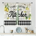 thumbnail image 2 of Lemon Kitchen Curtains Rustic Lemon Kitchen Decor 27.5Wx39H Inch Rod Pocket Farmhouse Kitchen Curtain Wood Plank Buffalo Plaid Country Yellow Fruit Small Window Drapes Treatment Fabric 2 Panel, 2 of 5