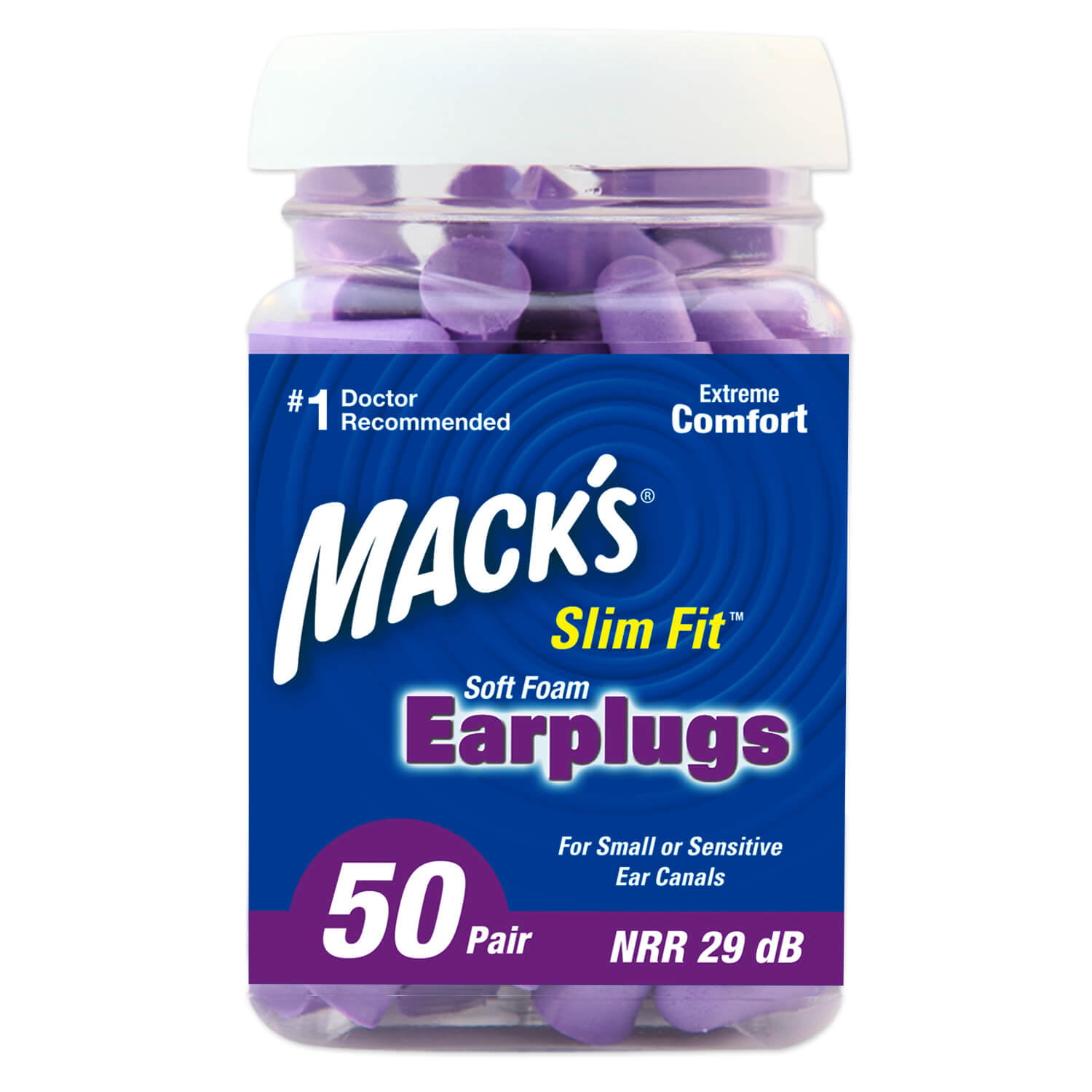 Mack's Ultra Soft Foam Earplugs 50 Pair 33dB Highest NRR Comfortable Ear Plu 
