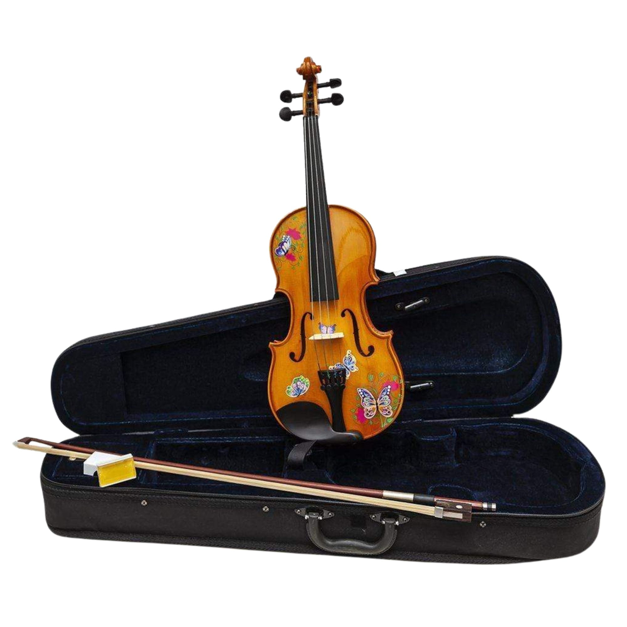Rozanna’s Violins Butterfly Dream II Bejeweled Violin Outfit with Greco 4/4 | Includes Bow, Rosin, Case & Strings