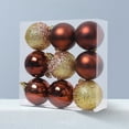 thumbnail image 2 of Hvmvliv Christmas Ornaments 9Pc 2.34inch Christmas Balls Hanging Sets Decoration Electroplated Xmas Tree Balls Decorations for Holiday Decoration Brown, 2 of 6