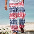 thumbnail image 2 of Honeeladyy Men Summer Casual Fashion Independence Day 3D Printing Elastic Waist Straight Trousers Mens Sweatpants, 2 of 5