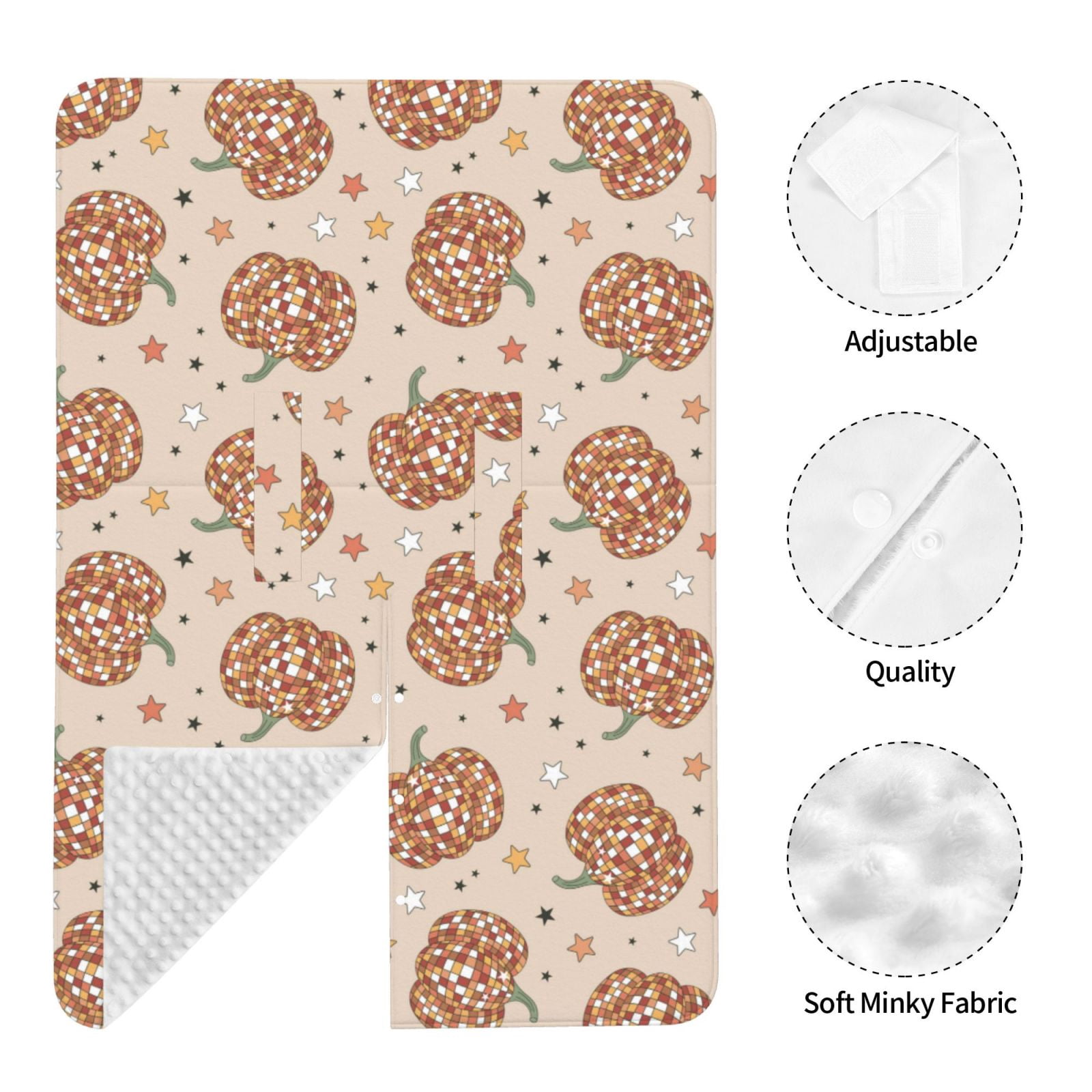 Naloa Groovy Disco Pumpkin Baby Car Seat Cover, Breathable Baby Carrier Cover, Multiuse Baby Carrier Cover & Nursing Breastfeeding Cover