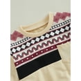thumbnail image 6 of Suealasg Toddler Baby Boy Fall Winter Outfits 6M 1T 2T 3T 4T Geometric Print Crew Neck Long Sleeve Sweatshirts Sweatpants 2Pcs Little Boy Casual Clothes Set, 6 of 7