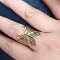 thumbnail image 3 of Jiaroswwei Women Ring Carving Elegant Hypoallergenic Golden Silver Color Retro Butterflies Finger Ring Fashion Jewelry, 3 of 7