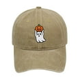 thumbnail image 4 of Halloween Embroidered Baseball Cap, Distressed Dad Hat with Owl and Pumpkin Design, Adjustable Unisex Cap for Outdoor Activities, Halloween Parties and Festive Autumn Events, 4 of 4