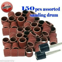 MTP ®150 Pc   2 Mandrel Assorted Rotary Tool Sanding Drum 1/2" X 1/2" , 60 , 120 , 240 Grits Rotary Tool Suit for Dremel 445 432 408 3000 4000 8220-2/28 395 7700-1/15 4000 3/34 Chicago