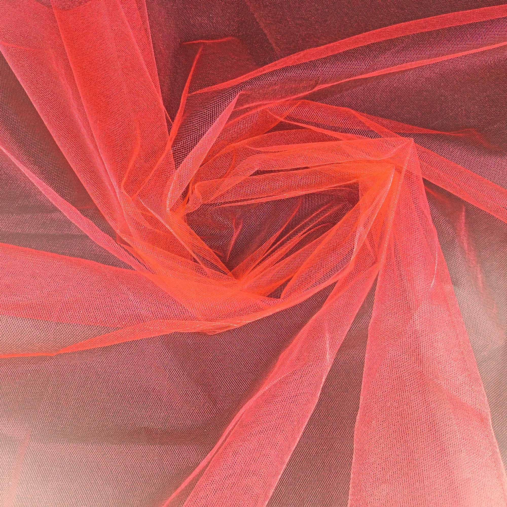 3 Yard Cut Sparkle Tulle Fabric, Poppy, 54" Wide for Apparel & Crafting, by Fuzhou