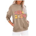 thumbnail image 1 of Timegard Chandails en Molleton de Noël pour Femmes Col Rond Manches Longues Pull Imprimé Automne Hauts Amples avec Poches, 1 of 2