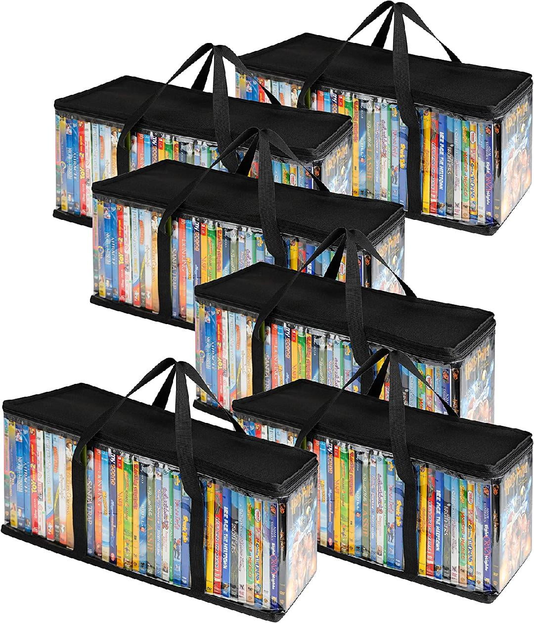 DVD Storage Bags (Set of 6) Media Organizer Bag for DVDs, CDs, Blu Ray