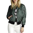 thumbnail image 3 of Chaquetas de abrigos de color sólido para mujer de otoño de moda europea (verde militar) (XL) Ndcxsfigh Para estrenar, 3 of 5