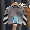thumbnail image 2 of Ymyiu Long Sleeve Boys Shirts Boys Long Sleeve Shirts Cotton Basic Tops Kids Crewneck T-Shirts Long Sleeve Layering Shirts Tee for Daily/School/Party, As Gift 12-18 Months(Grey, 12-18 Months), 2 of 4