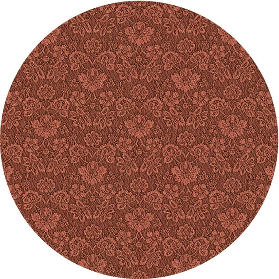 Ahgly Company Indoor Round Patterned Grapefruit Red Area Rugs, 8' Round