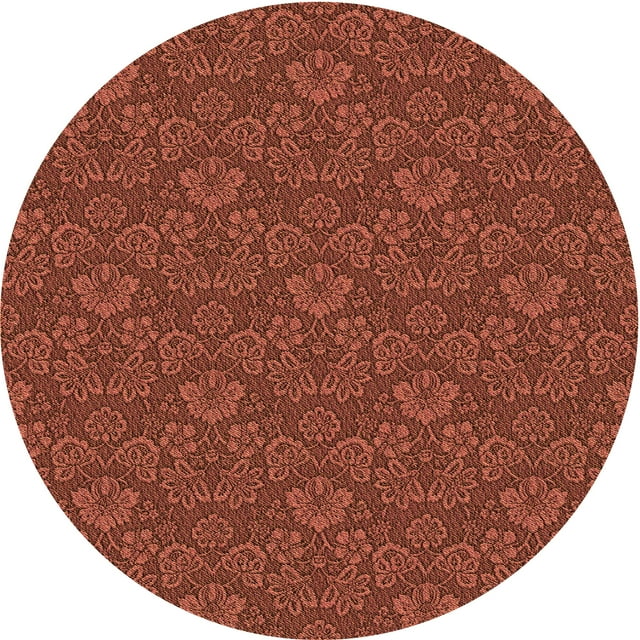 Ahgly Tapis Rond Lavable en Machine Intérieur Rouge Pamplemousse Transitionnel, 4 Pieds Rond