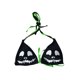 thumbnail image 3 of VISgogo Bikini para Mujer Conjunto de 2 Piezas, Sujetador con Cuello en V con Estampado de Sonrisa/Calavera de Dibujos Animados + Traje de baño con Tanga de Cintura Baja para el Verano VISgogo moda, 3 of 7