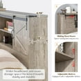thumbnail image 4 of PLAUIN 44" H farmhouse Full Bed Frame, Rustic Wood Platform with Bookcase Headboard, Grey, 4 of 9