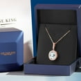 thumbnail image 5 of Gem Stone King 4.41 Ct Sky Blue Simulated Aquamarine 18K Rose Gold Plated Silver Pendant with Chain, 5 of 6