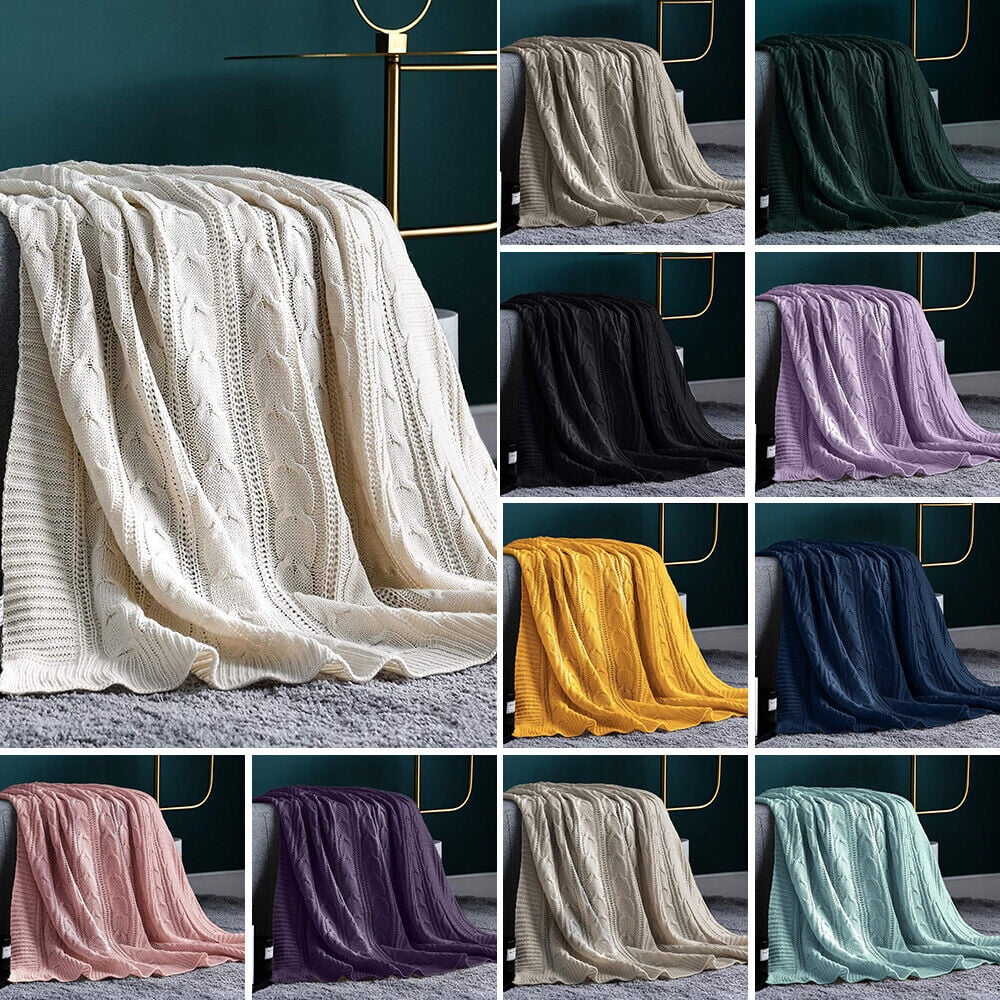 60" x 80" Acrylic Knit Blanket Lightweight Decorative Soft Nap Throw